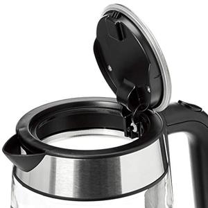 lot 60978 image: Amazon Basics Electric Glass and Steel Hot Tea Water Kettle  (1.7L)