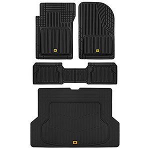 lot 61457 image: Caterpillar ToughLiner Heavy Duty Rubber Floor Mats & Cargo Trunk Liner, Black   (See Description)