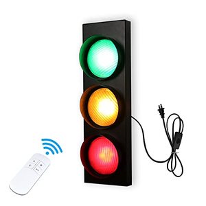lot 61468 image: ANKBOY Remote Control Industrial Traffic Wall Light with Switch  (5 x 3)