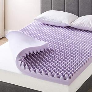 lot 61486 image: Best Price Mattress Egg Crate Memory Foam Mattress Topper with Soothing Lavender Infusion (4) (Queen)