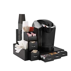 lot 61487 image: Mind Reader Organizer Coffee Pod Drawer and Condiment, Black  (2pcs