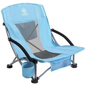 lot 61490 image: Coastrail Outdoor Beach Chair Low Profile Mesh Back Folding Chair