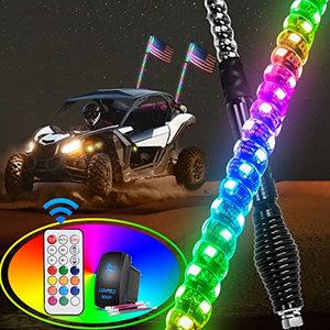 lot 61510 image: Nilight Spiral RGB Led Whip Light Accent Lights  (2pcs)  (3)  (See Description)