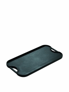 lot 61886 image: Lodge Pre-Seasoned Cast Iron Reversible GrillGriddle With Handles  (20 Inch x 10.5 Inch)