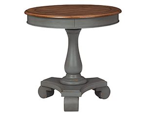 lot 61893 image: Signature Design by Ashley Mirimyn Farmhouse Round Accent Table, Gray and Brown