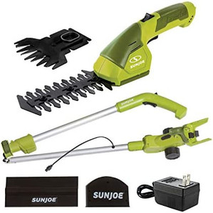 lot 61904 image: Sun Joe Electric Cordless 2 in 1 Grass Shear  Hedge Trimmer