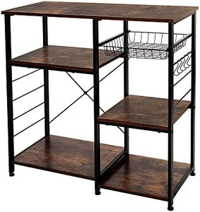 lot 61907 image: AZL1 Life Concept Industrial Kitchen Rack, Rustic Brown  (35)
