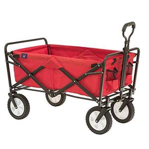 lot 62717 image: MacSports Collapsible Folding Outdoor Utility Wagon, Red