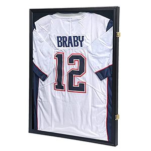 lot 62730 image: KCRasan Jersey Display Shadow Box Frame Case, Matte Black