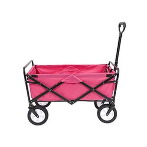 lot 62760 image: MacSports Heavy Duty Steel Frame Collapsible Folding Utility Wagon, Pink