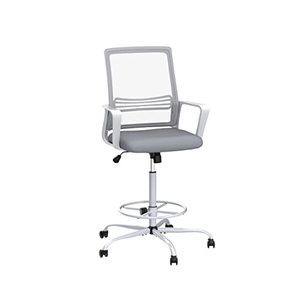 lot 63640 image: Tall Standing Swivel Rolling Office Chair with Ergonomic Lumbar Support and Adjustable Armrests