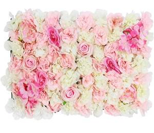 lot 58818 image: LIUCOGXI 15.7X23.6 Artificial Flower Wall Panels Blush Silk Rose Hydrangea Flower Wall Mat Screen Trellis Privacy Hedge for Home Wedding Party Backdrop Venue Photo Photography Wall Decor Panels