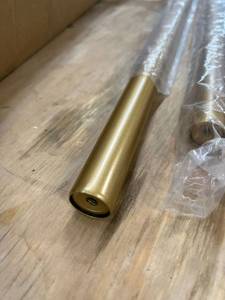 lot 41851 image: Curtain Rods Gold with Three Brackets, Extends to 120 Inches - Unknown Brand