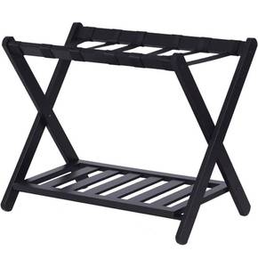 lot 41853 image: Luggage Rack with Shelf Folding Luggage Rack for Guest Room Bedroom Hotel