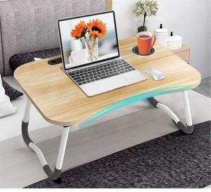 lot 41884 image: Laptop Desk Foldable Bed Table Portable Multi-Function Lap Bed Tray Table with Storage Drawer and Cup Slot, Notebook Stand Breakfast Bed Tray for Sofa, Bed, Terrace, Balcony, Garden