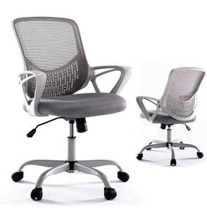 lot 41895 image: Office Desk Chair, Mid Back Lumbar Support Computer Mesh Task Chair, Grey