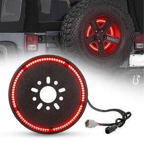 lot 58821 image: SUPAREE (Plug and Play) Spare Tire Brake Light Wheel Light 3rd Third Brake Light for Wrangler 2007-2017 JK JKU YJ TJ,Red Light