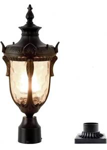 lot 58831 image: Outdoor Lamp Post Light Fixture 20.47H Cast Aluminum Exterior Pole Lantern with 3 Inch Pier Mount Adapter for Yard Garden Patio Pathway