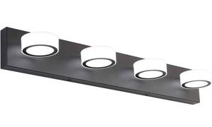 lot 58840 image: SOLFART Bathroom Lighting Fixtures Over Mirror Rotating Round Acrylic Black Base Modern Vanity Light 9550-4