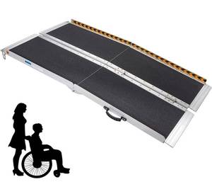 lot 58845 image: $$ Wheelchair Ramps 5FT, gardhom Extra Wide 31.3�� Portable Antiskid Threshold Ramp 5 for Home Van Car Doorways Steps - Retail $215