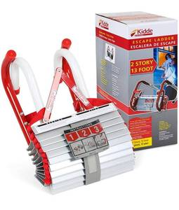 lot 58855 image: Kidde Fire Escape 2-Story Ladder, Escape Ladder, 13-Foot Anti-Slip Rungs, Rope Ladder