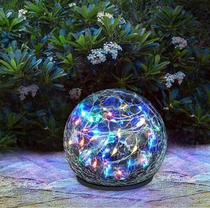 lot 58857 image: WENMER Garden Solar Lights Decorative Globe Solar Lights Outdoor Colored Cracked Glass Solar Ball Lights Waterproof LED Solar Globe Lights for Patio Table Yard Pathway Lawn Decor, Multicolor (4.7��)