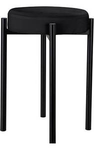 lot 58865 image: Home Details, Easy to Assemble, Stylish, in Black Velour Vanity Stool
