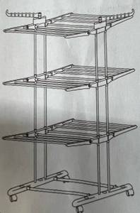 lot 58877 image: 3 Tier Rolling Shelving Unit