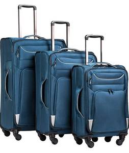 lot 69439 image: Coolife Luggage 3 Piece Set Suitcase Spinner Softshell lightweight (bluesliver)