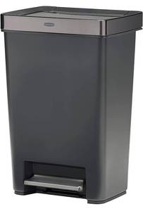 lot 69441 image: Rubbermaid Premier Series IV Step-On Trash Can for Home and Kitchen, with Stainless Steel Lid, 12.4 Gallon, Charcoal