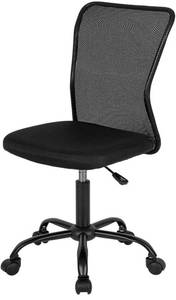 lot 73004 image: Home Office Chair Mid Back Mesh Desk Chair Armless Computer Chair Ergonomic Task Rolling Swivel Chair Back Support Adjustable Modern Chair with Lumbar Support (Black)