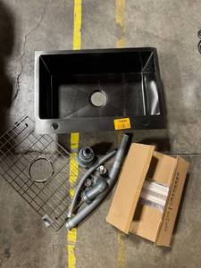 lot 73009 image: Black Metal Sink 25.5��x17.75��x8�� Deep, Parts Not Inventoried