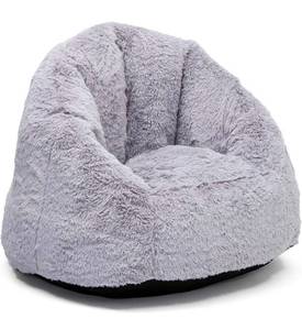 lot 73020 image: Delta Children Cozee Fluffy Chair, Kid Size (for Kids Up to 10 Years Old), Grey