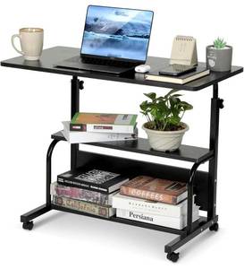 lot 73027 image: Laptop Desk Adjustable Desk Small Standing Desk Home Office Desks for Small Spaces Portable Desk Table for Bedrooms, 31.5 Black Uplift Student Study Desk Mobile Rolling Computer Work Desk on Wheels
