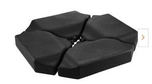 lot 73029 image: 330 lbs. 4-Piece Heavy-Duty Plastic Rectangular Patio Umbrella Base for Cantilever Offset Umbrella in Black
