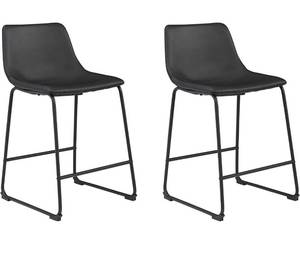 lot 73032 image: Signature Design by Ashley Centiar 24 Counter Height Modern Bucket Barstool, 2 Count, Black