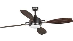 lot 73047 image: $$ Rudder Collection IndoorOutdoor 56 Four-Blade Bronze Ceiling Fan, Retail $491