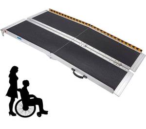 lot 73051 image: $$ Wheelchair Ramps 5FT, gardhom Extra Wide 31.3�� Portable Antiskid Threshold Ramp 5 for Home Van Car Doorways Steps, Retail $214