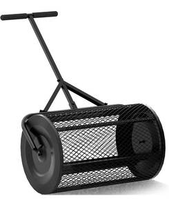 lot 73054 image: Walensee 24 Inch Compost Spreader Peat Moss Spreader with Upgrade T Shaped Handle for Planting Seeding Durable Lightweight Metal Mesh Spreader for Lawn and Garden Care Manure Spreaders Roller Patented