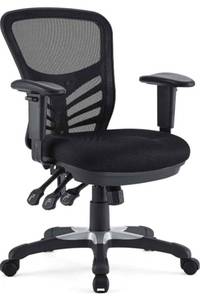 lot 73059 image: Modway articulated office chair, green, Plywood Iron Polypropylene Nylon, Black Mesh