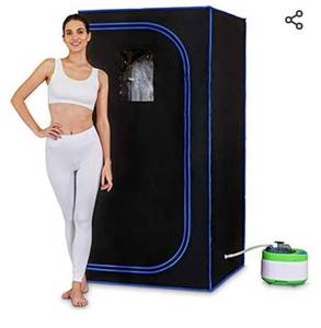 lot 73069 image: $$SereneLife SLISAU35BK Full Size Portable Steam Sauna ��Personal Home Spa, with Remote Control, Foldable Chair, Timer,Retail $259.99