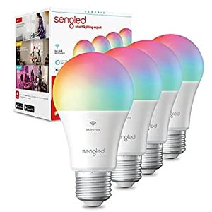 lot 73081 image: Sengled Smart Bulb, WiFi Light Bulbs, Color Changing Light Bulb, Smart Light Bulbs that Work with Alexa & Google Assistant, A19 RGB Alexa Light Bulb No Hub Required, 60W Equivalent 800LM CRI90, 4Pack (B091FQRBTL)