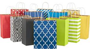 lot 73088 image: Hallmark 12 Large Paper Gift Bag Assortment, Pack of 11 in Blues, Red, Yellow, Black - Solids and Geometric Patterns