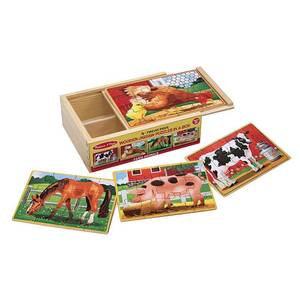 lot 73092 image: Farm Animals Puzzles In A Box Melissa and Doug