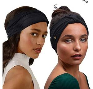 lot 73095 image: BLOM Original Boho 2 each Headbands for Women- Non-Slip Knotted Headband- Women Hair Band Made in Bali- 6 Wide Multistyle Elastic Head Wrap Perfect for Running, Yoga, Travel, Workouts & Fashion