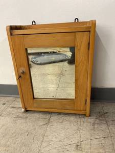 lot 5401 image: vintage wall cabinet with key