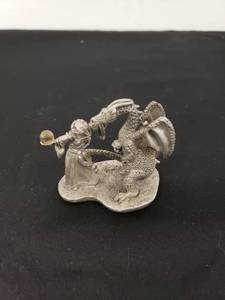 lot 5717 image: 1986 pewter Maiden Kiss dragon figure