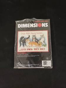 lot 5810 image: cats cross stitch NIP