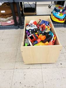 lot 5848 image: Rolling toy box full of toys