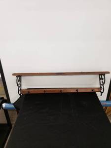 lot 5854 image: woodmetal shelf whooks